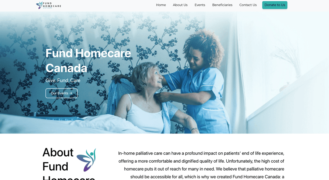 Fund Homecare Canada Website screenshot